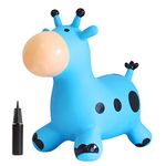 Inhahland Bouncy Horse, Inflatable Bouncy Animal Hopper, Indoor & Outdoor Ride-on Toys Gifts for Kids Toddlers - Pump Included