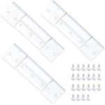 3Pack Screen Door Hinges, White Aluminum 1/8 in. Grooved Center Screen/Storm Door Hinge Compatible with Most Screen Doors