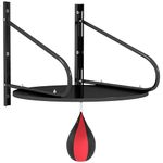 Soozier Adjustable Speed Bag Platform, Wall Mounted Speed Bag for Boxing with 360°Swivel and 6" Speedbag, Punching Training Equipment for Fitness, Exercise, Home, Gym, Black & Red