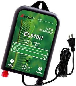 Electric Fence Charger XSTOP EL010H 2 Miles Low Impedance Electric Fence Energizer Output 8500V 0.1Joule Best for Dogs,Horses,Livestock, Squirrels,Deer Electric Fence System