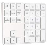 Wired/Bluetooth Numeric Keypad, Portable Wireless Bluetooth 34-Key External Number Pad with 2 USB 3.0 Interface for Computer Laptop Windows, OS, Android(Silver)