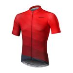 BERGRISAR Cycling Jersey Mens Short Sleeve MTB Bike Shirts Cycling Tops with 3+1 Pockets Red Size Large