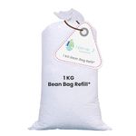 NORMAN JR Premium Virgin Grade Thermocol Balls Refill for Pillows, Sofa, Bean Bags, Soft Toys & Beans for Bean Bag Refill 1 Kg (White)