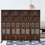 CRAFT DECOR Wooden partition for Living Room | Wood Screen for Pooja Room | Hall Partition | Separator for Living Room | Modern Decorative Wall Divider | Folding Door Screen Kitchen | Foldable Panel