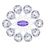 Crystalsuncatcher 10pcs Crystal Glass Ball Chandelier Prisms Pendants Parts Rainbow Crystal Suncatcher DIY Parts (20mm,Clear)