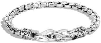 John Hardy Asli Classic Chain Collection Men's Box Chain Bracelet, 6MM 925-Sterling Silver–Luxury Men's Wrist Bracelet with Hook Clasp, Size Medium