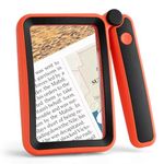 Tobegiga 6X Magnifying Glass with Light, Upgraded Large Magnifying Glass for Reading, LED Dimmable, Rechargeable, Lightweight Handheld Magnifier for Seniors Reading Books, Orange