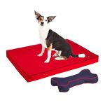 amazon basics Orthopedic Bed with Cushion | Pet Bed for Dogs and Cats | Blue | Orthopedic Support | Single Unit with Cushion | Polyester