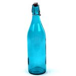 bormioli Rocco SYNCHKG061464 Glass Bottle with Stopper, 33 3/4oz, Sky Blue