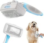 The Pet Portal Self Cleaning Dog Brush for Shedding Slicker Brush Cat Long Haired Pet Brush Grooming Deshedding Supplies - Small Pets White