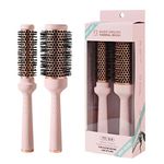 F3 Systems Magic Curling Thermal Brush Set (1 and 1.7 Inches), Cut Drying Time, Self-Standing Round Brush, Great Blowout,