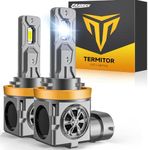 Termitor Upgraded H11/H9/H8 Bulbs, 46,000LM 900% Super Brighter, 6500K Cool White H11 Fog Light Bulb, Real 1:1 Mini Size, Plug and Play Driving Lights, 75000+ Hours Lifespan, Pack of 2