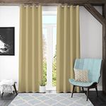 Kiara Creations Luxury Premium Blackout Curtain 1 Piece Panel Thermal Insulated Room Darkening Curtains for Door 7 Feet, Gold