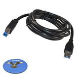 HQRP 1.8m USB 3.0 Type A-Male to B-Male (M/M) Cable for Kensington Universal USB3.0 Docking Station plus HQRP Coaster