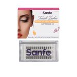 Sanfe Instant DIY Press On Lashes False Eyelashes, Lash Clusters, Natural | Multiple Sizes, Includes 39 clusters, 3 sizes | No Glue Needed Contact Lens Friendly, Easy to Apply, Reusable Strip Lashes