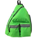 Reflective Sling Backpack Bright Body Bag Student Daypack Bookbag Safety Green