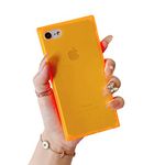 COCOMII Square Case Compatible with iPhone SE 2022/SE 2020/iPhone 8/7/6 - Luxury, Slim, Glossy, Show Off The Original Beauty, Anti-Yellow, Easy to Hold, Anti-Scratch, Shockproof (Neon Orange)