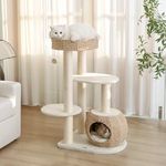 KAMABOKO Modern Cat Tree, Cat Tree for Indoor Cats w/Natural Sisal Scratching Posts, Hand-Woven Condo & Top Perch, 39" Tall Cat Tree for Kittens Climb Play & Rest