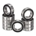 HiPicco MR115-2RS Deep Groove Ball Bearings, ID 5mm x OD 11mm x Width 4mm Miniature Bearings, Double Rubber Sealed Ball Bearing Pre-Lubricated Chrome Steel Z2 Lever 10pcs