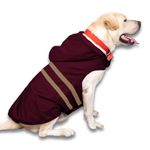 PETS EMPIRE Lightweight Raincoats Jacket for Dogs, Adjustable Hooded Dog Raincoats, Waterproof Rain Coat Slicker Poncho for Dogs (4XL, Maroon), Pack of 1