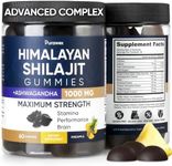 Shilajit Gummies 1000mg, Shilajit Gummies for Men and Women, Energy, Immunity Support, Pure Himalayan Shilajit Gummies with Ashwagandha, Sugar Free, Vegan, Pineapple Flavor, 30 Day Supply, 60 Gummies