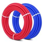 Mophorn Pex Tubing O2 Oxygen Barrier Radiant Floor Heat Pex 2 Rolls of 0.5 Inch 100ft Potable Water Tubing for Residential and Commercial Water Plumbing Application Red and Blue