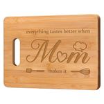 Gifts for Mom - Bamboo Cutting Board, Gifts for Mom from Daughters Son, Best Mom Birthday Gifts Ideas, Useful Kitchen Gift for Mom Birthday/Mothers Day/Christmas/Thanksgiving, 28x21.5x1cm.