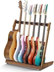 Augioth Guitar Stand for Multiple Guitars,Multi Wood Guitar Rack for 4 Acoustic Guitar, 6 Electric or Bass,18mm-thick wooden plank
