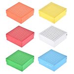 uxcell Centrifuge Tube Freezer Storage Box 100 Places Waterproof Cardboard Cryogenic Holder Rack for 1.5/1.8/2ml Microcentrifuge Tubes Vials Samples, 6in1 Set