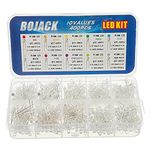 BOJACK 10 colors 400 pcs 3mm Diode Lights Assored Kit Pack (Transparent DC 2V - 3.2V 20mA) Bright Lighting Bulb Lamps Electronics Components 3 mm Light Emitting Diodes Parts