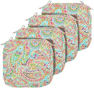 FUNHOME 4 Pack Outdoor Chair Seat Cushion Covers, No Insert! Water-Resistant Patio Furniture Cushion Slipcovers with Zipper 24 x 24 Inch, Replacement Cover Only(Melora Paisley)