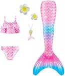 Girls Swimsuit Mermaid Tails for Swimming Princess Bikini Bathing Suit Set (Age, 6 Years, Cx16)