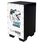 Clapbox Flow Graphic Cajon- Walnut wood (H:50 W:30 L:30) - 3 Internal Snares, Black (Disco) (Dino)