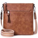 Roulens Trendy Crossbody Bag for Women,Lightweight Medium Crossbody Purse Soft Leather Women's Shoulder Handbags with Adjustable Wide Strap