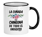 Casitika Sister In Law Gifts in Spanish. Regalo Para La Cuñada Mas Chingona De Todo El Universo 11 Oz Coffee Cup. Cunada Mug. Regalos Para Cumpleaños.