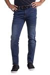 westAce Mens Flex Jeans Stretch Skinny Relaxed Slim Fit Casual All Waists Denim Pant (Dark Blue, 34 Waist x 32 Length)