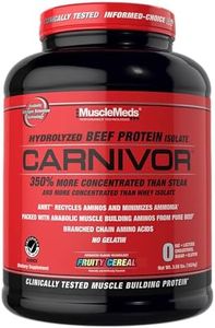 MuscleMeds CARNIVOR Beef Protein Isolate Powder, Muscle Building, Recovery, Lactose Free, Sugar Free, Fat, Free, 23g Protein, Fruity Cereal, 56 Servings