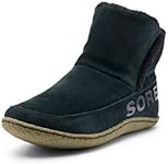 Sorel Women's Nakiska Bootie Slippers, Black/Sage, 8.5