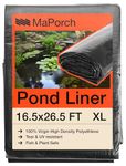 MAPORCH Pond Liner Reinforced Polyethylene 16.5 x 26.5 FT Pond Liners for Outdoor Ponds for Fish Koi Pond, Fountain, Garden Pool, Irrigation System, Waterfall- Water Feature Ponds Skins Liners, Black