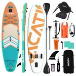 NACATIN Inflatable Stand Up Paddle Board with Kayak Seat, Upgrade Version 10'6" Paddle Board with Free Premium SUP Accessories & Backpack,10L Dry Bag, Phone Pouch, Shoulder Strap (Orange-with Kayak Seat)