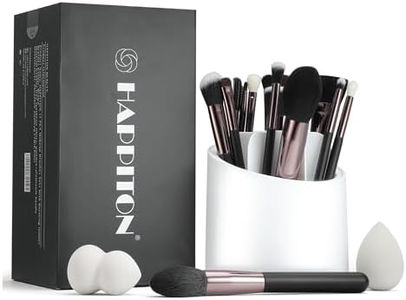 Set di pennelli professionali per trucco, 17 pezzi, kit di strumenti di bellezza per occhi, viso, fondotinta, frullatore, correttore, pennello da trucco con supporto girevole girevole