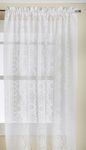 LORRAINE HOME FASHIONS Hopewell Lace Window Curtain Panel, 58-Inch by 63-Inch, White