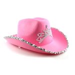 Ladies Pink Cow Girl Hat With Tiara Fancy Dress Hen Night Pink Cowboy Hat - Pack of 1