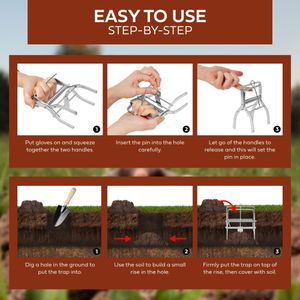 REPELEM Large Claw Mole Trap 3-Pack – Outdoor Rodent Control