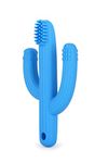 Cactus Teether Baby Toothbrush, Self-Soothing Pain Relief Soft Baby Teething Toys, Training Kids Toothbrush for Babies, Toddlers, Infants, Boy and Girl, Natural Organic BPA Free(Blue)