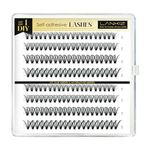 LANKIZ Self Adhesive Lashes Clusters, 160pcs Reusable Self Adhesive Eyelashes, 30D No Glue Individual Lashes, Natural Pre Glued Eyelashes Wispy, DIY Glueless Adhesive Lashes