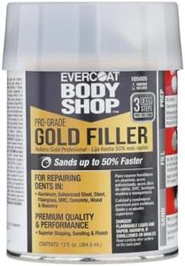 Evercoat Body Shop 105005 Pro-Grade Gold Filler Sands up to 50% Faster, Multipurpose for Dents in Aluminum, Fiberglass & More, Easy Mix Hardener Included 13 Fl Oz.