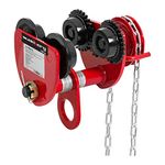 Steinberg Systems Beam Trolley Manual Trolley Crane Girder + Chain 2000kg Flange Width 77-133mm SBS-RT-1000 (Alloyed Steel C45, Steel, Safety Factor 1.25)