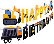 Construction Birthday Party Supplies Banner | Baby Boy Toddler Kids Birthday Truck Decorations - Huge 8-feet Long Under Construction Decor - The Perfect Decoration for your Party