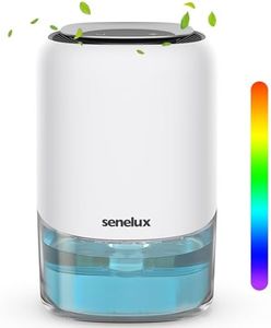 Senelux 1100ml Electric Dehumidifier for Home Damp with 7 Colorful Lights, Portable Small Dehumidifier Auto Shut Off for Drying Clothes, Bedroom, Mould, Wardrobe